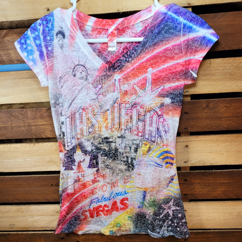 Colorful Las Vegas Graphic Women's Top